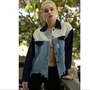 LAST Corduroy Blue Patches Jacket